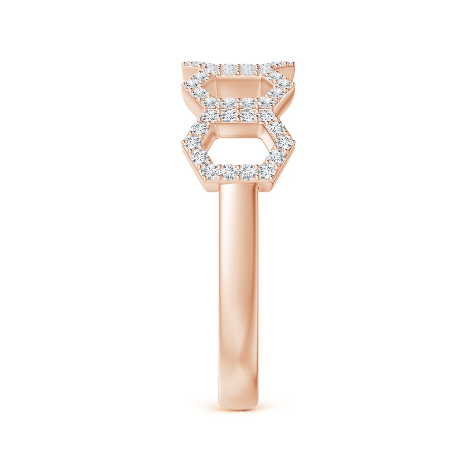 1mm GVS2 Diamond Hexagonal Wedding Band in Rose Gold side-2