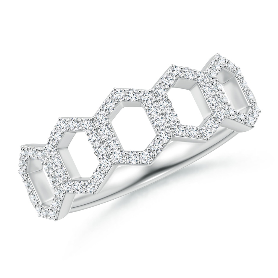 1mm GVS2 Diamond Hexagonal Wedding Band in White Gold 