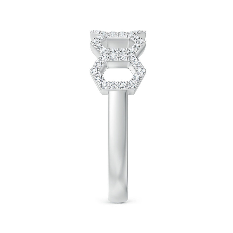 1mm GVS2 Diamond Hexagonal Wedding Band in White Gold side-2