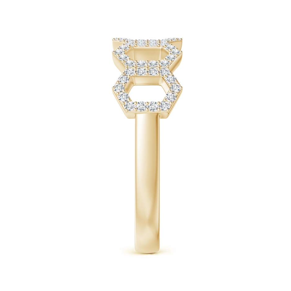 1mm GVS2 Diamond Hexagonal Wedding Band in Yellow Gold side-2