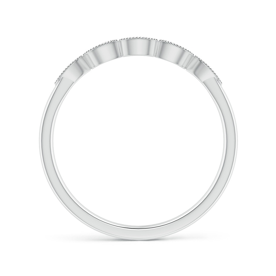 1.1mm GVS2 Aeon Vintage Inspired Diamond Marquise Wedding Band with Milgrain in 18K White Gold side-1
