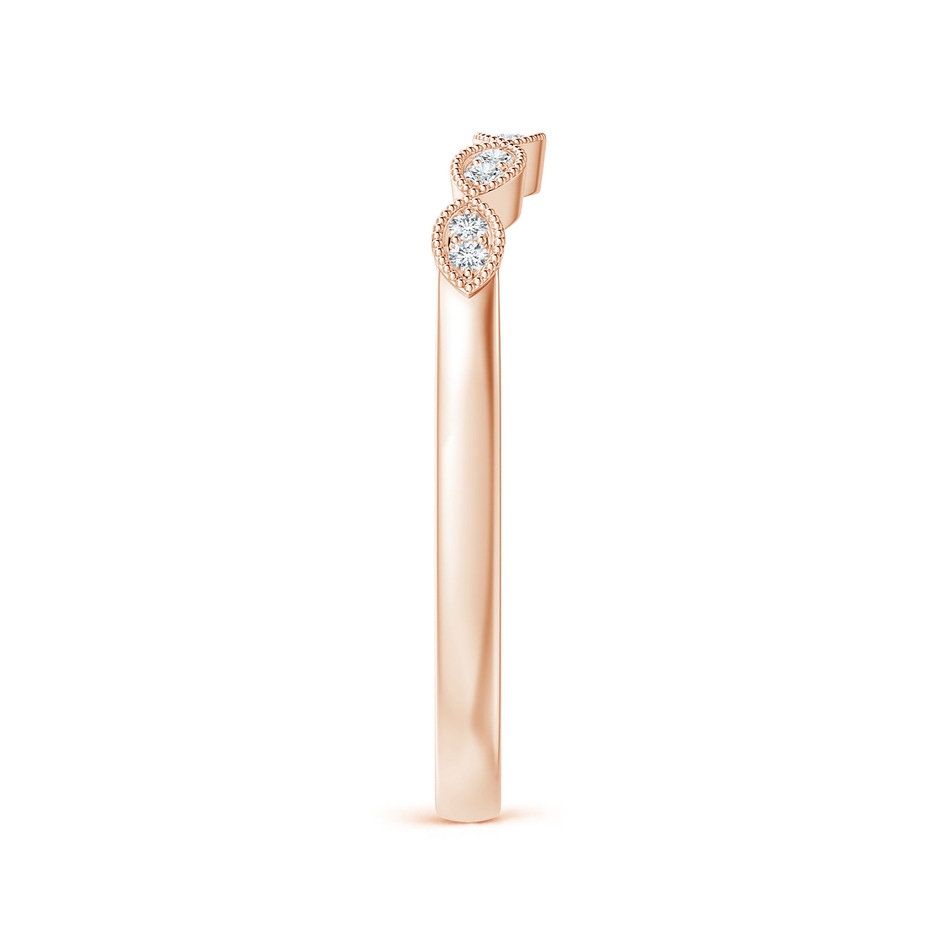 1.1mm GVS2 Aeon Vintage Inspired Diamond Marquise Wedding Band with Milgrain in Rose Gold side-2