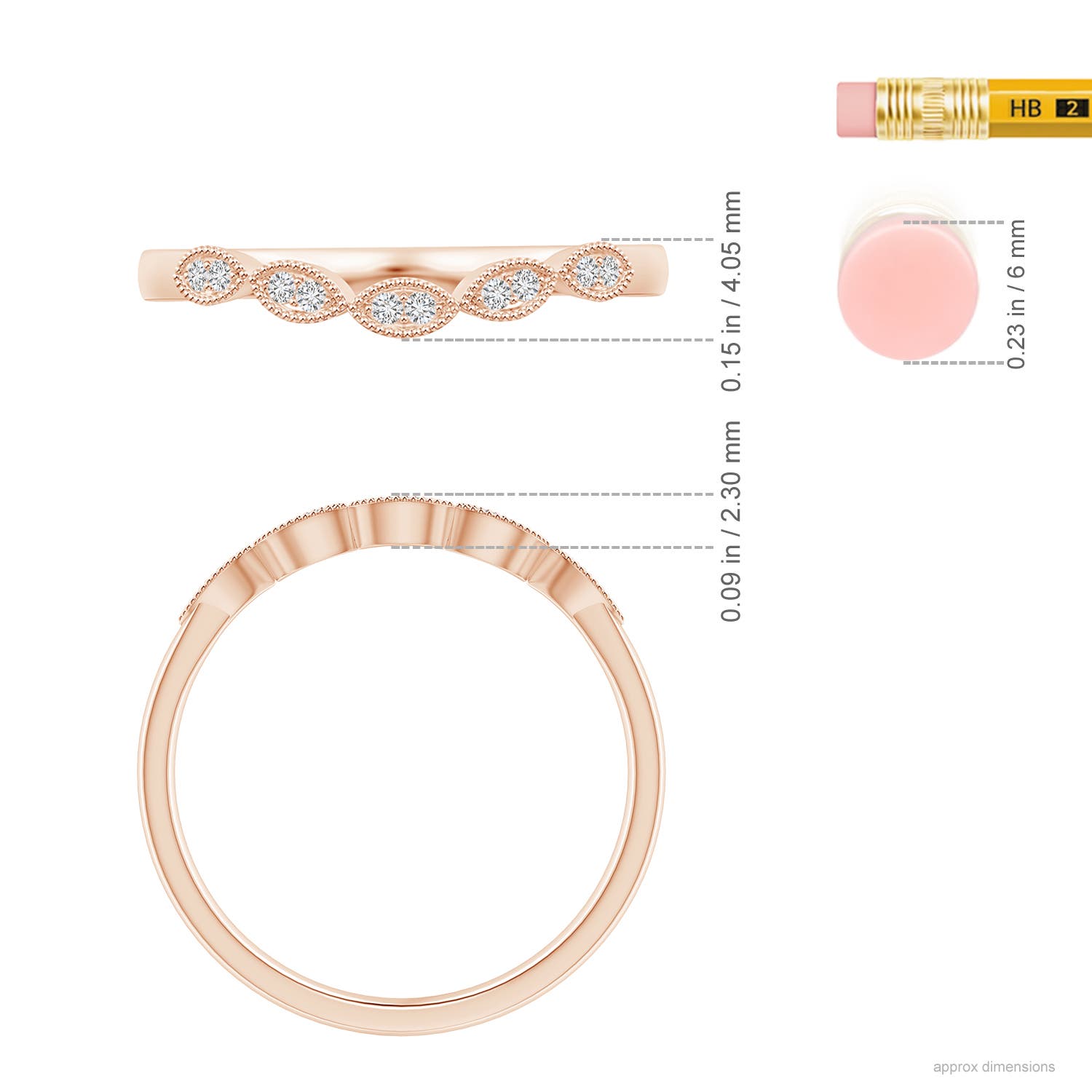 H, SI2 / 0.06 CT / 14 KT Rose Gold