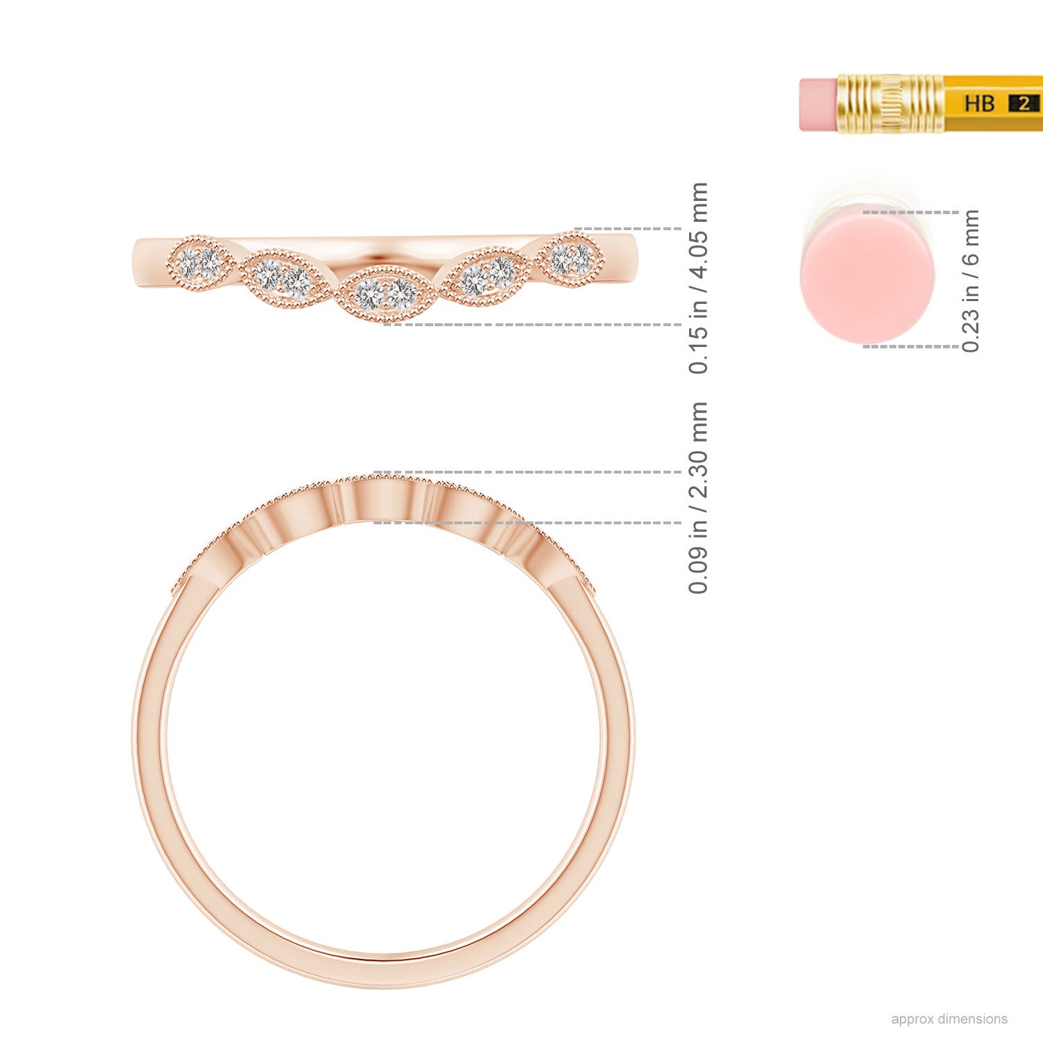 I-J, I1-I2 / 0.06 CT / 14 KT Rose Gold