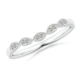 1.1mm KI3 Aeon Vintage Inspired Diamond Marquise Wedding Band with Milgrain in White Gold