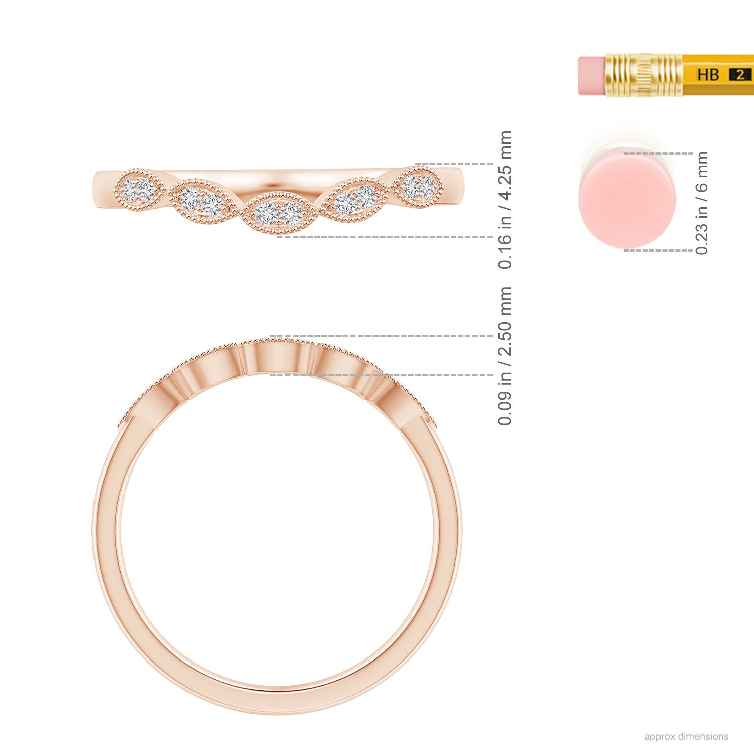 H, SI2 / 0.08 CT / 14 KT Rose Gold