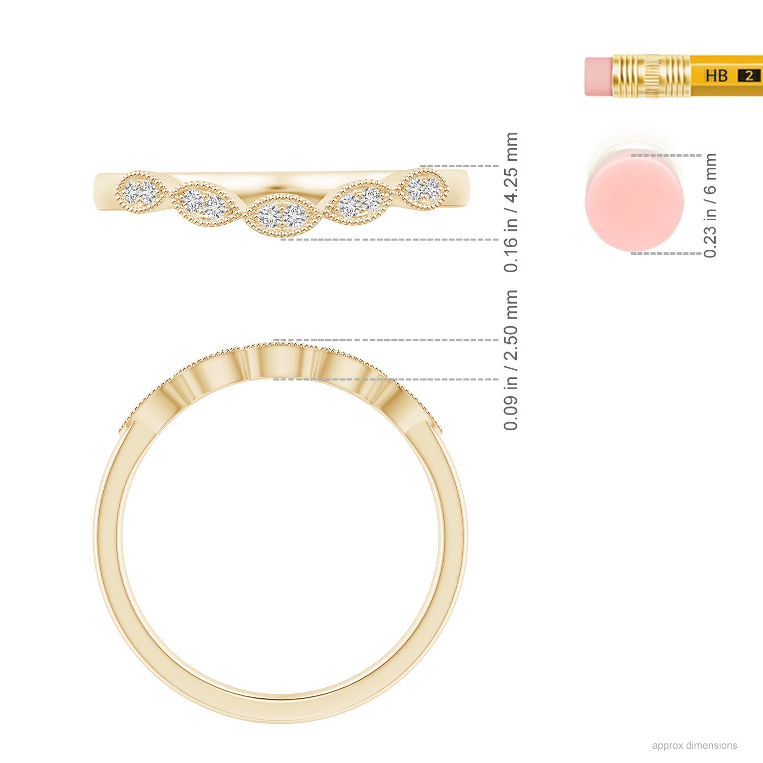 H, SI2 / 0.08 CT / 14 KT Yellow Gold