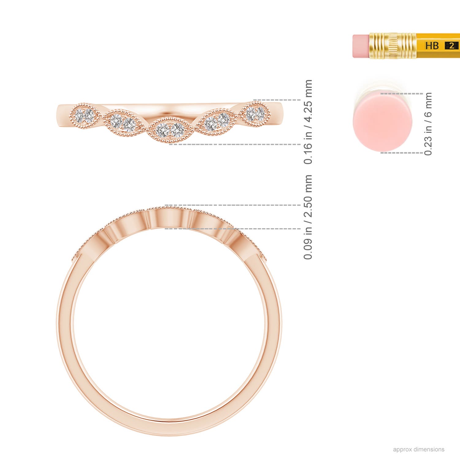 I-J, I1-I2 / 0.08 CT / 14 KT Rose Gold