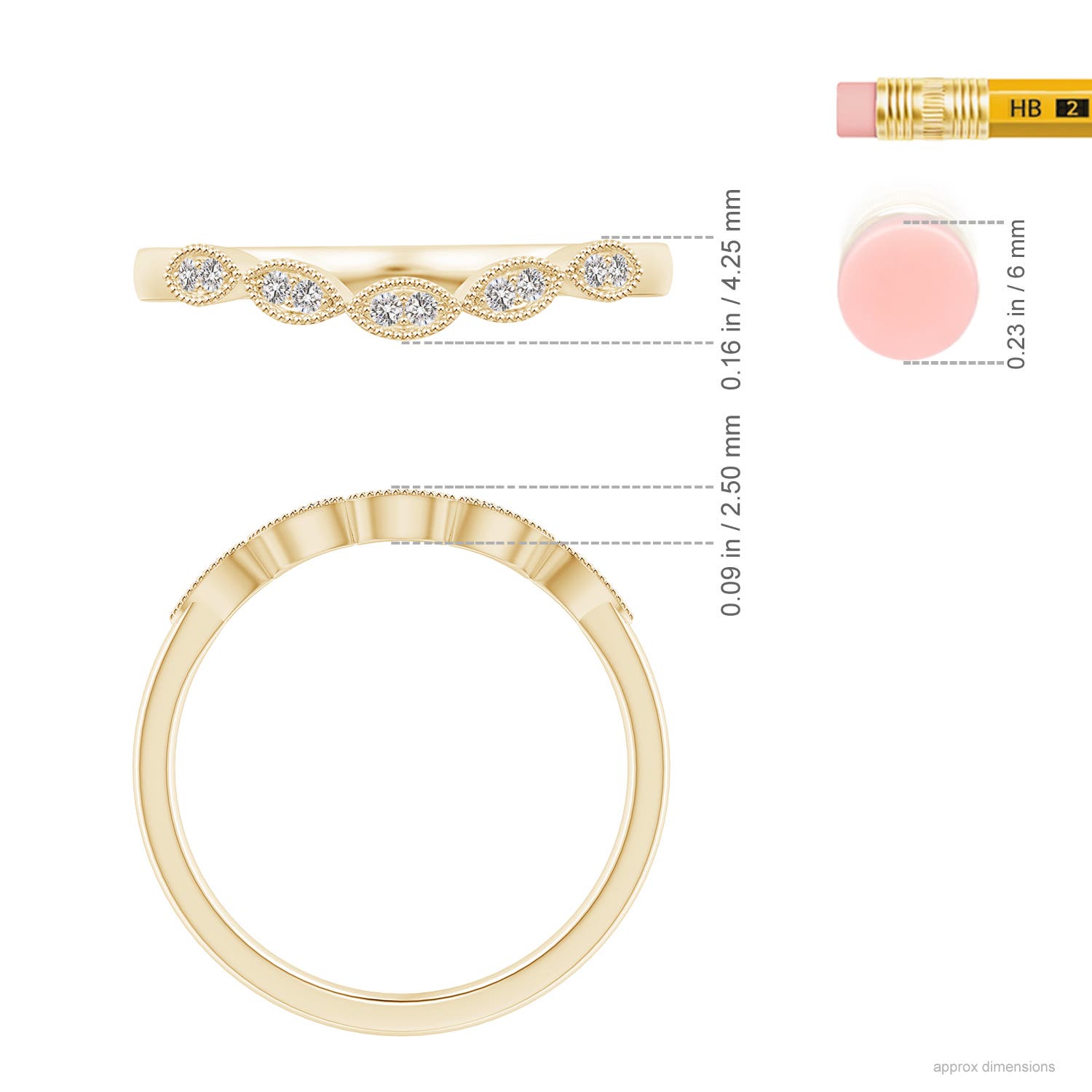 I-J, I1-I2 / 0.08 CT / 14 KT Yellow Gold