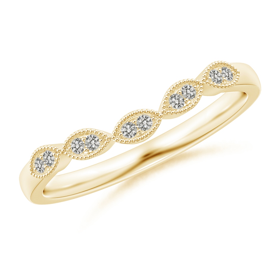 1.2mm KI3 Aeon Vintage Inspired Diamond Marquise Wedding Band with Milgrain in 18K Yellow Gold 