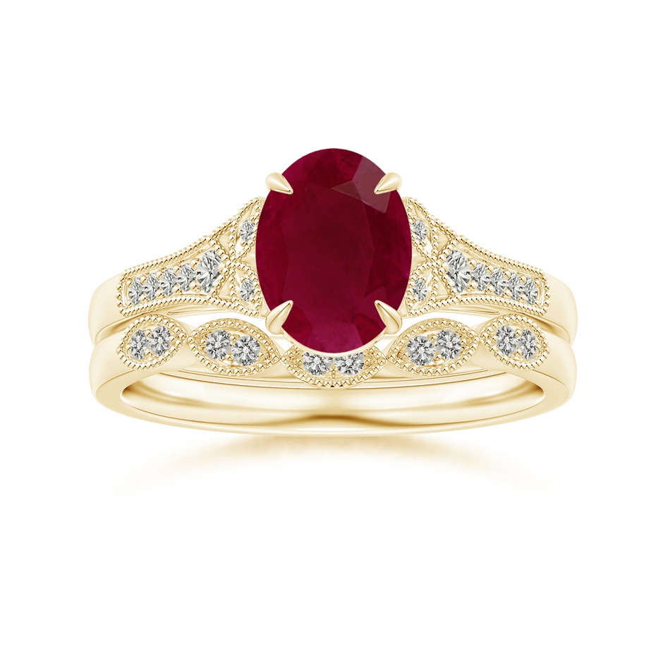 1.2mm KI3 Aeon Vintage Inspired Diamond Marquise Wedding Band with Milgrain in 18K Yellow Gold side-3