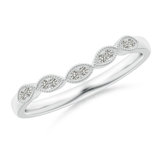 1.2mm KI3 Aeon Vintage Inspired Diamond Marquise Wedding Band with Milgrain in White Gold