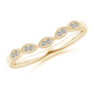 1.2mm KI3 Aeon Vintage Inspired Diamond Marquise Wedding Band with Milgrain in Yellow Gold