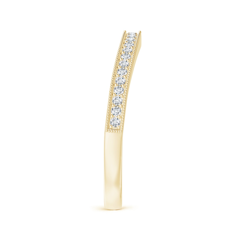 1.1mm GVS2 Aeon Vintage Style Pave-Set Diamond Curved Wedding Band with Milgrain in 18K Yellow Gold side-2