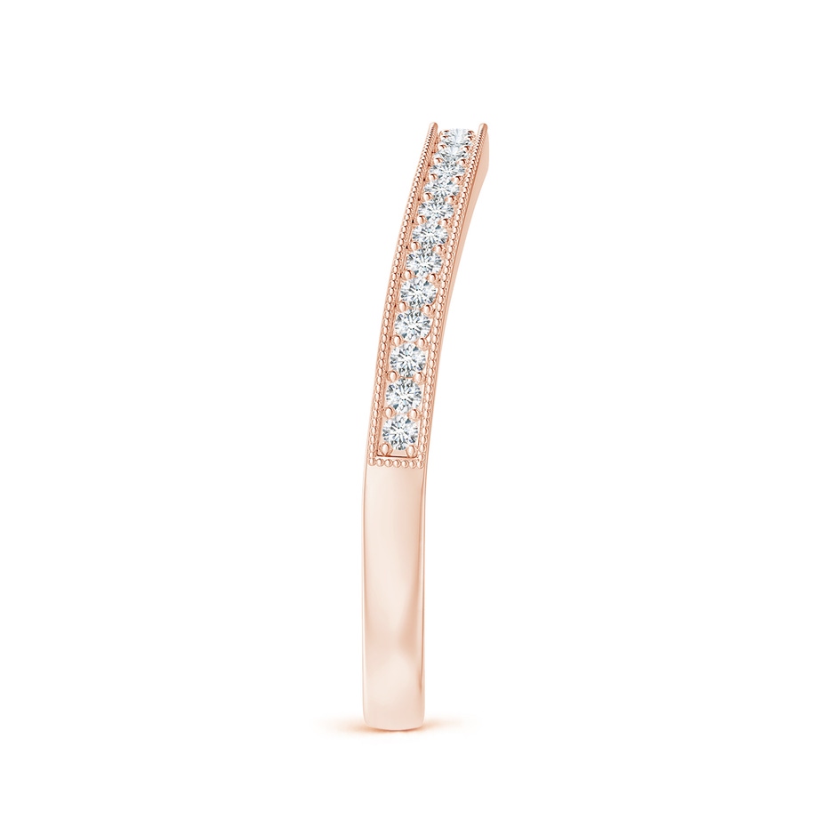 1mm GVS2 Aeon Vintage Style Pave-Set Diamond Curved Wedding Band with Milgrain in 18K Rose Gold side-2