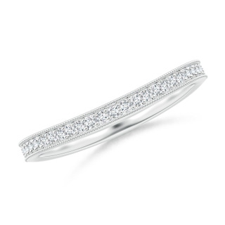 1mm GVS2 Aeon Vintage Style Pave-Set Diamond Curved Wedding Band with Milgrain in 18K White Gold