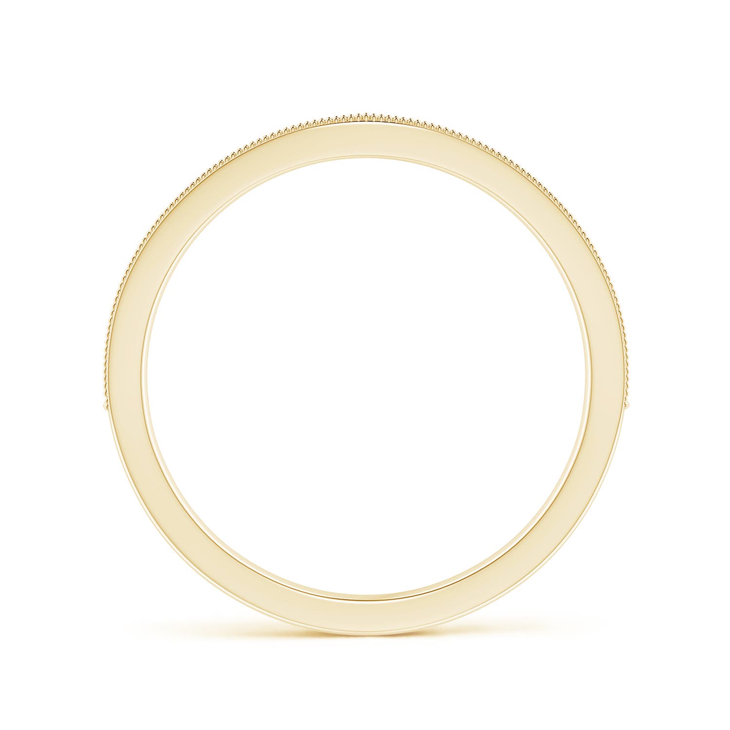 1mm GVS2 Aeon Vintage Style Pave-Set Diamond Curved Wedding Band with Milgrain in 18K Yellow Gold
