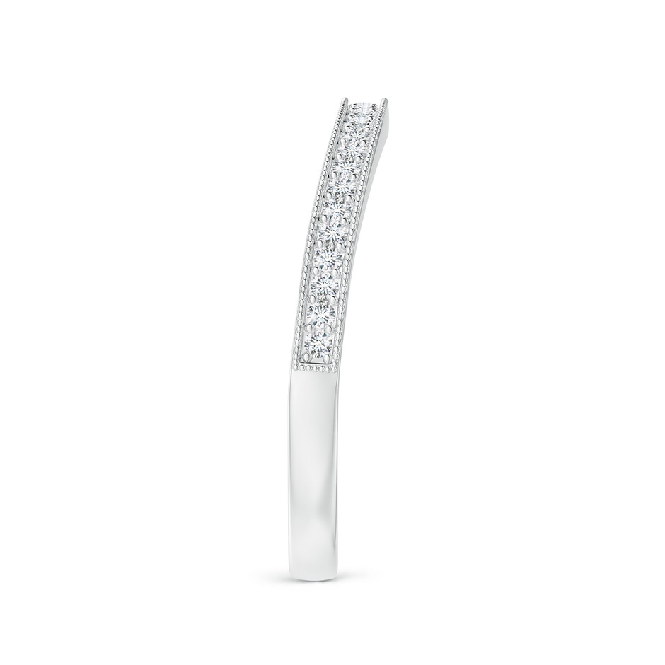 1mm GVS2 Aeon Vintage Style Pave-Set Diamond Curved Wedding Band with Milgrain in 9K White Gold side-2