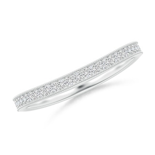 1mm HSI2 Aeon Vintage Style Pave-Set Diamond Curved Wedding Band with Milgrain in White Gold