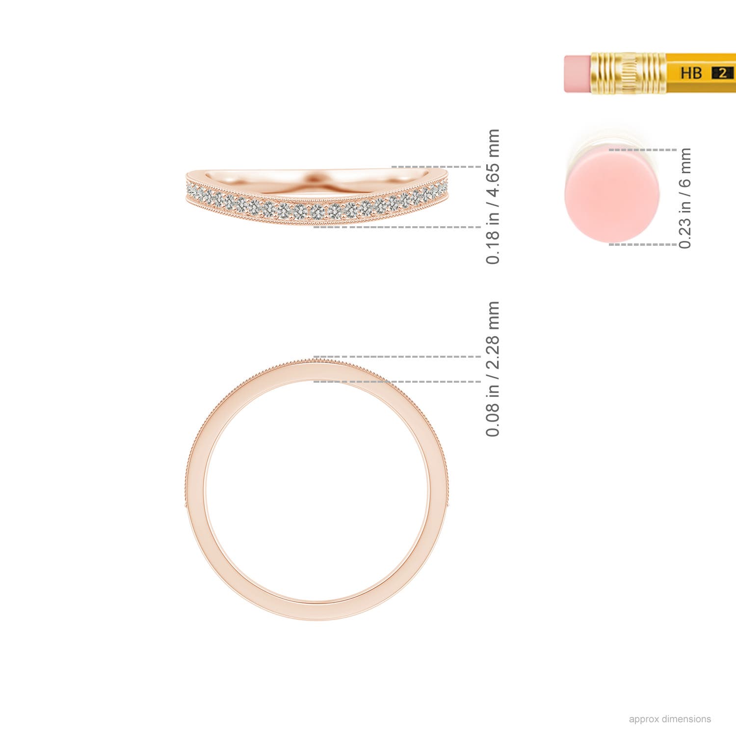 K, I3 / 0.14 CT / 14 KT Rose Gold