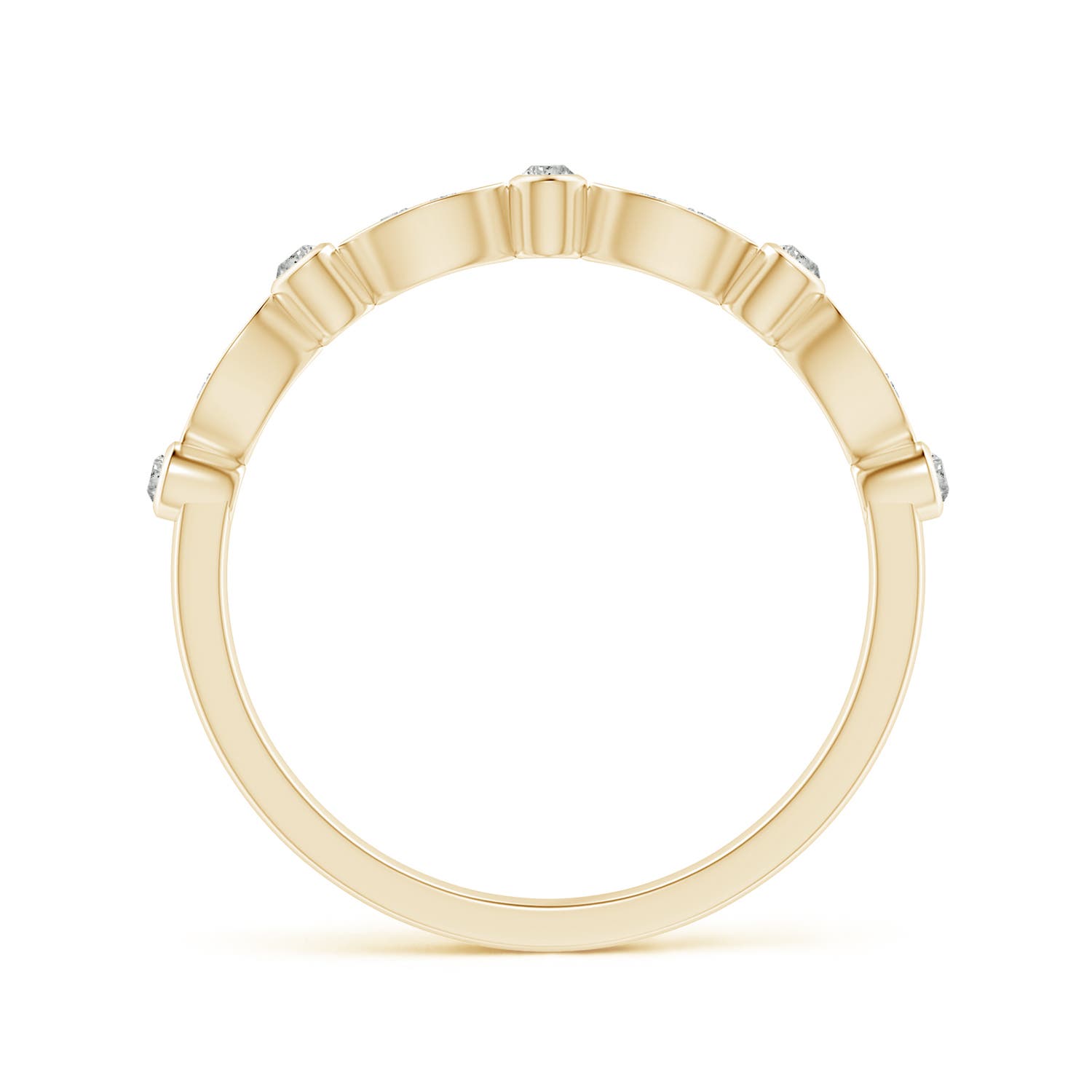 1.15mm KI3 Aeon Vintage Inspired Diamond Lace Pattern Wedding Band in Yellow Gold - side 2