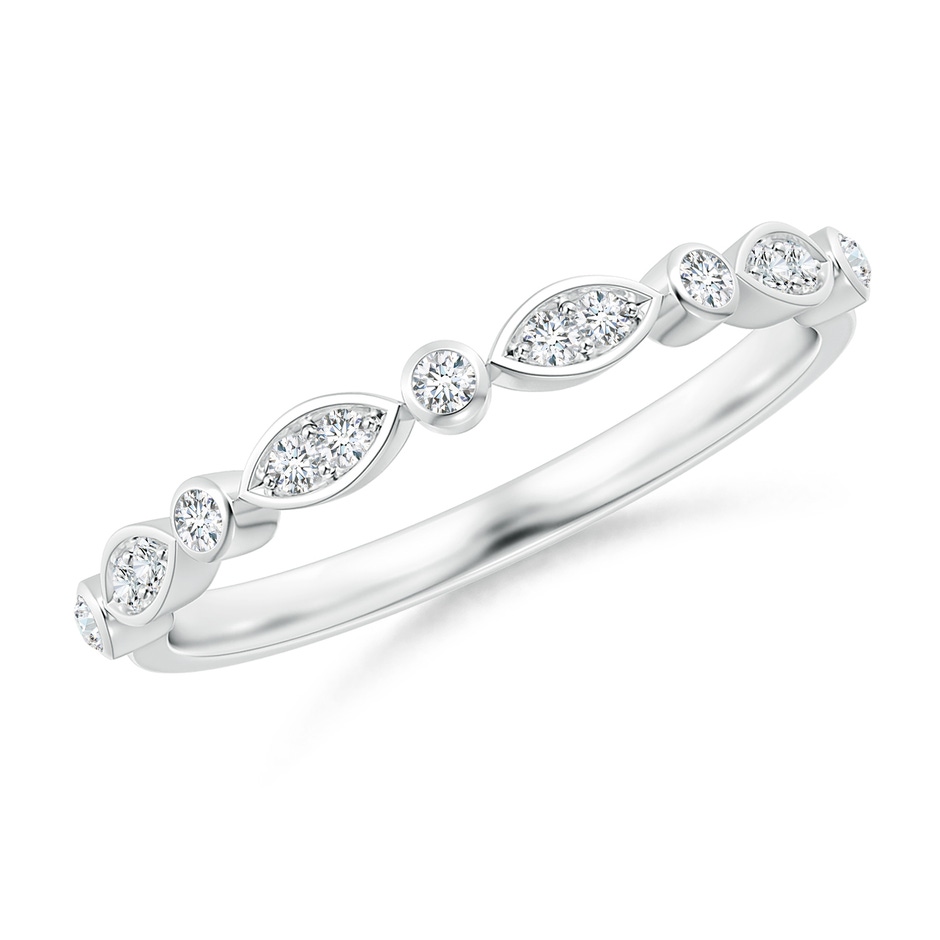 1mm GVS2 Aeon Vintage Inspired Diamond Lace Pattern Wedding Band in 18K White Gold 