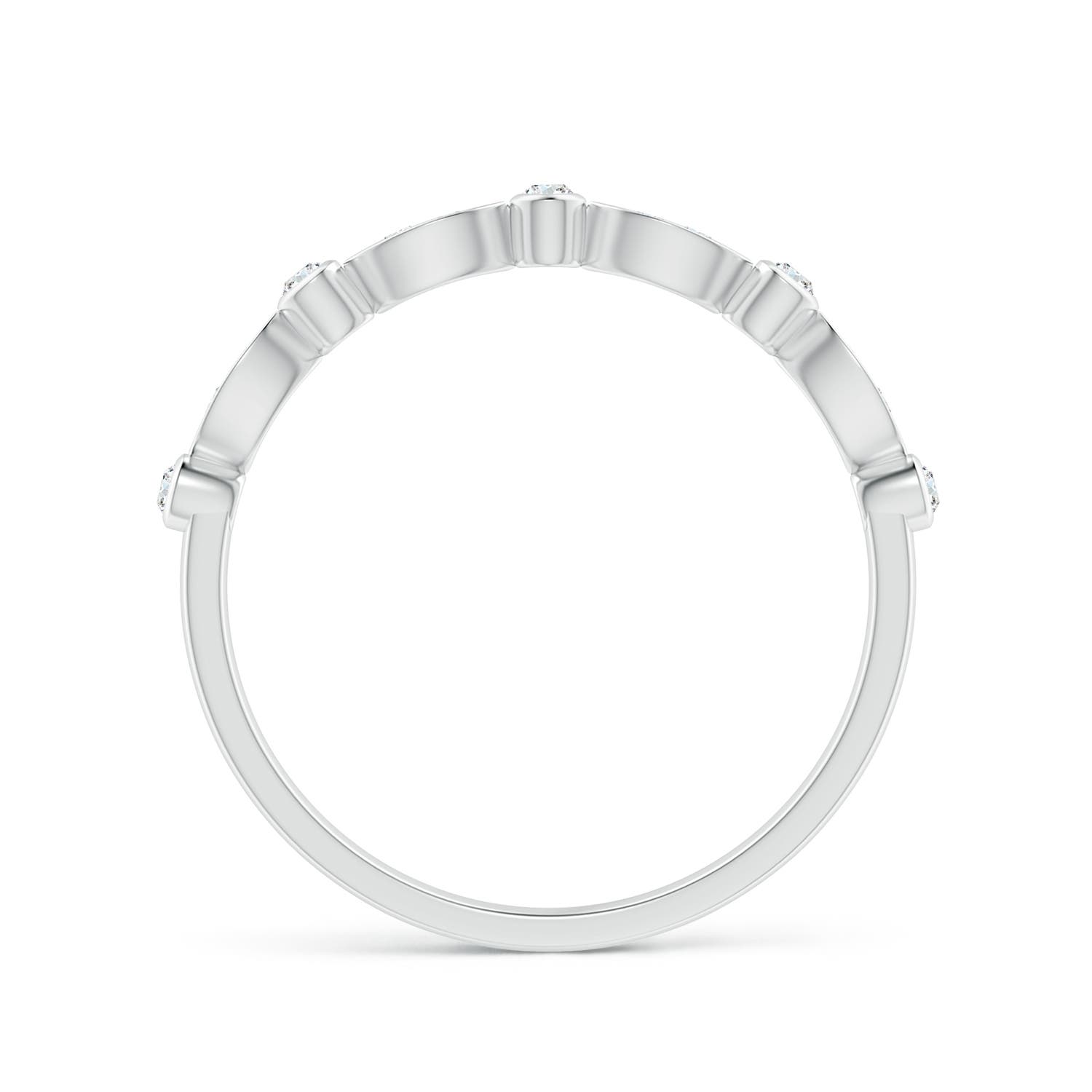 1mm GVS2 Aeon Vintage Inspired Diamond Lace Pattern Wedding Band in 18K White Gold