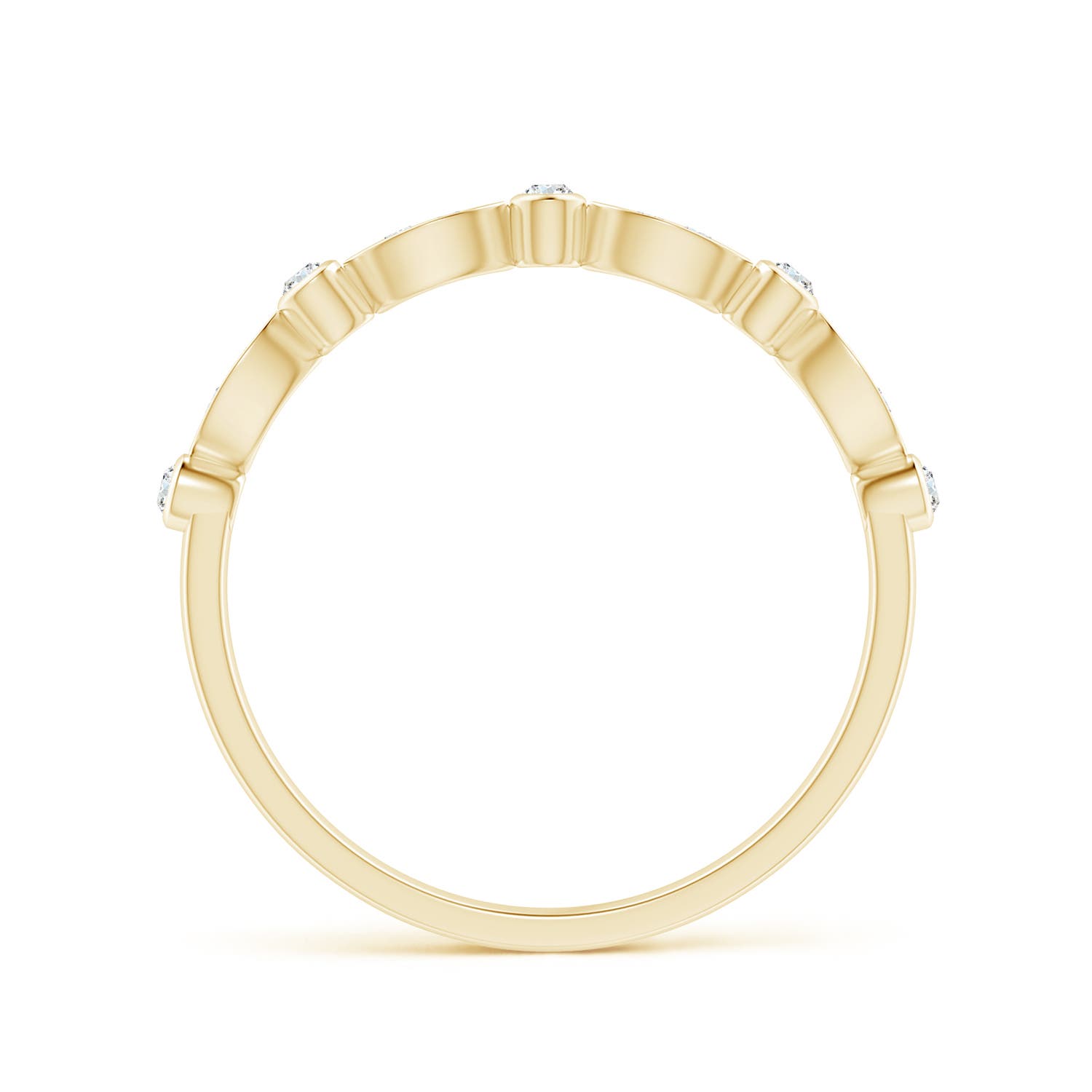 1mm GVS2 Aeon Vintage Inspired Diamond Lace Pattern Wedding Band in 18K Yellow Gold