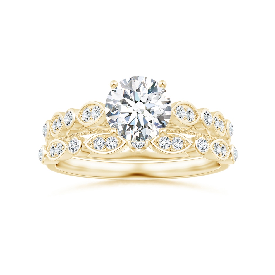 1mm GVS2 Aeon Vintage Inspired Diamond Lace Pattern Wedding Band in 18K Yellow Gold side-3