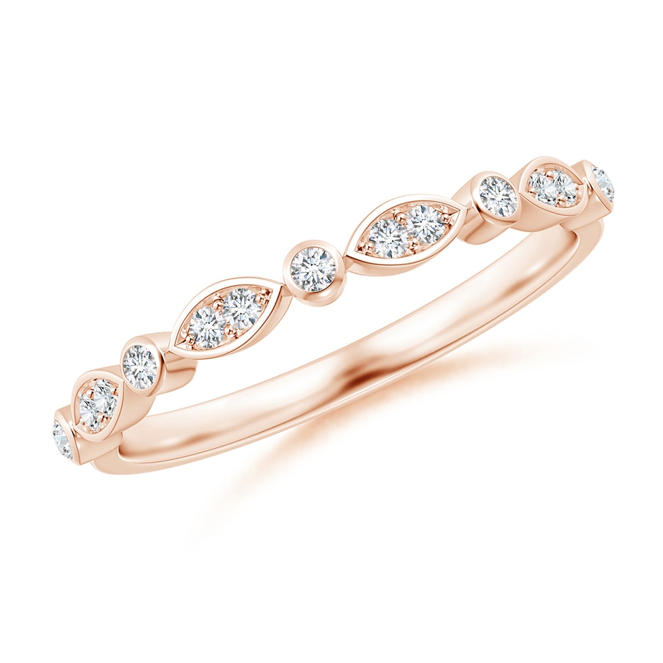 1mm GVS2 Aeon Vintage Inspired Diamond Lace Pattern Wedding Band in Rose Gold 