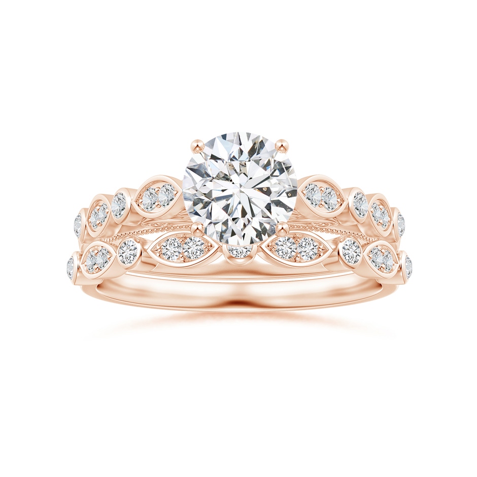 1mm HSI2 Aeon Vintage Inspired Diamond Lace Pattern Wedding Band in Rose Gold side-3