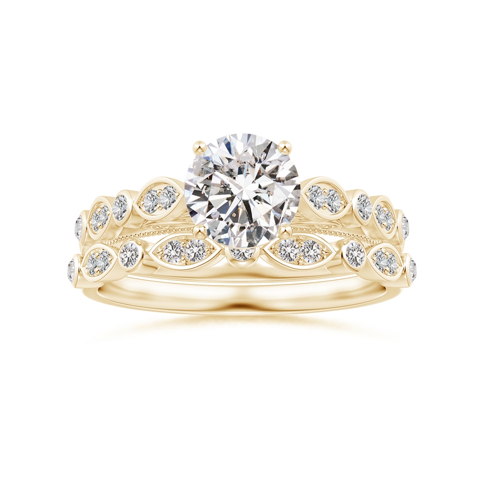 1mm IJI1I2 Aeon Vintage Inspired Diamond Lace Pattern Wedding Band in 10K Yellow Gold side-3