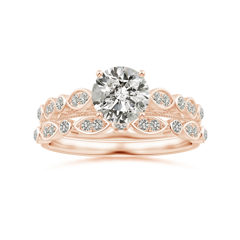 1mm KI3 Aeon Vintage Inspired Diamond Lace Pattern Wedding Band in Rose Gold side-3