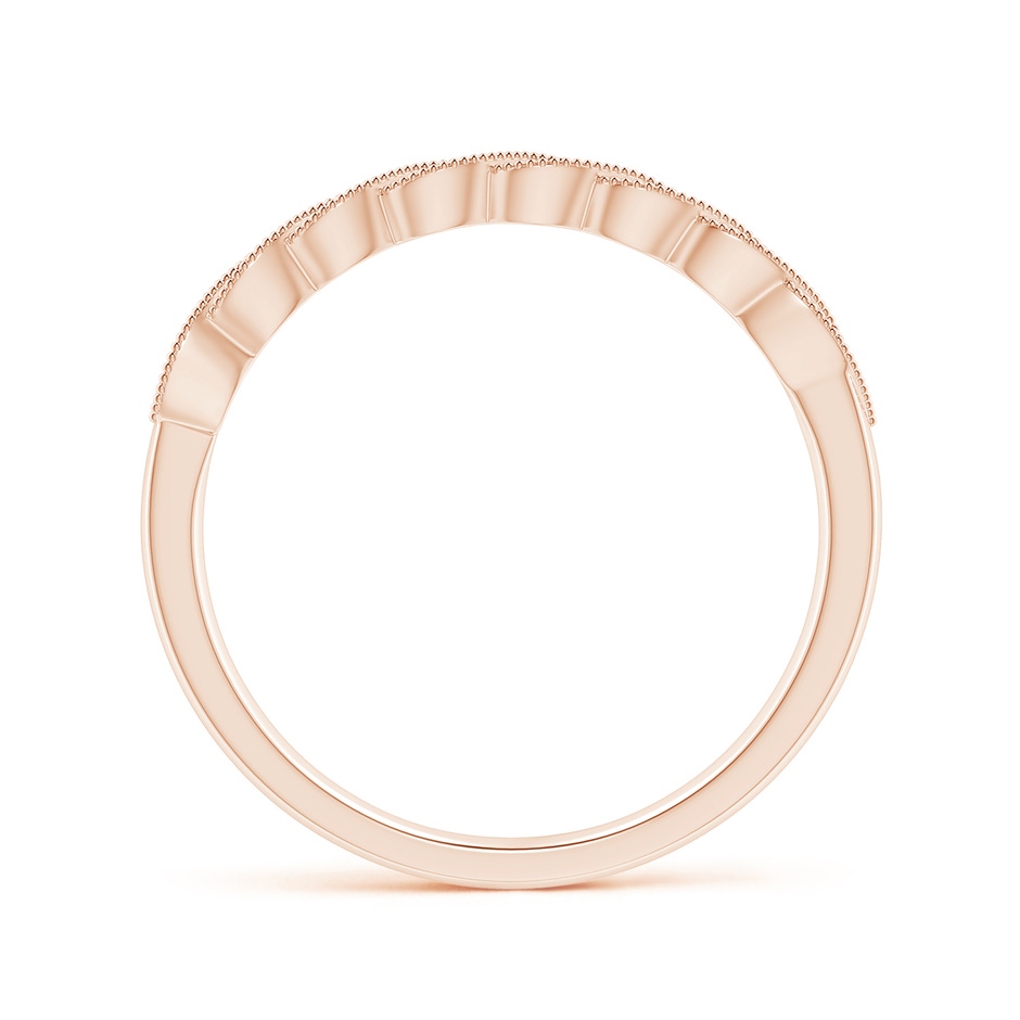 1.1mm GVS2 Aeon Vintage Style Diamond Twisted Half Eternity Milgrain Wedding Band in Rose Gold side-1