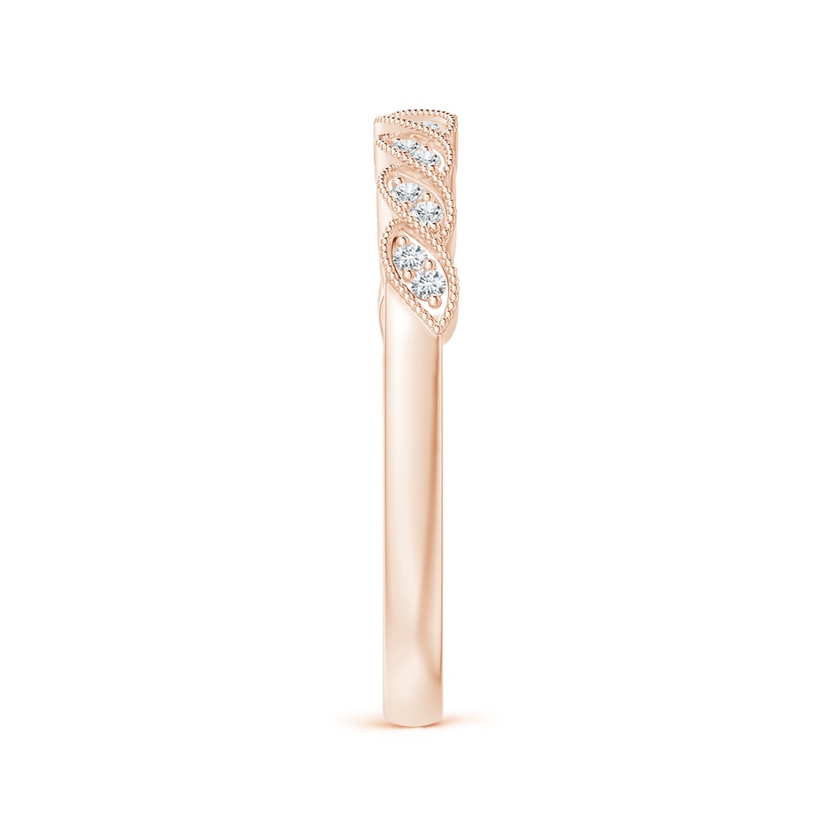 1.1mm GVS2 Aeon Vintage Style Diamond Twisted Half Eternity Milgrain Wedding Band in Rose Gold side-2
