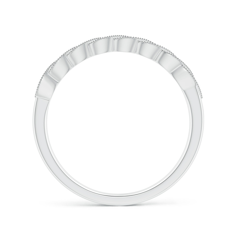 1.1mm GVS2 Aeon Vintage Style Diamond Twisted Half Eternity Milgrain Wedding Band in White Gold side-1