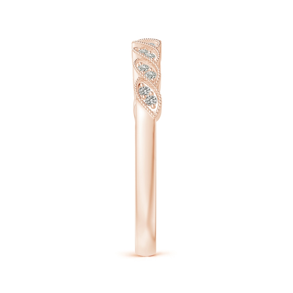 1.1mm KI3 Aeon Vintage Style Diamond Twisted Half Eternity Milgrain Wedding Band in Rose Gold side-2