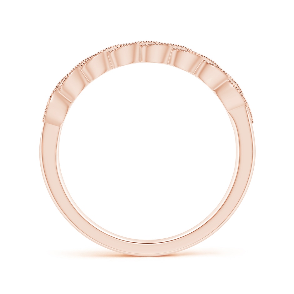 1.2mm GVS2 Aeon Vintage Style Diamond Twisted Half Eternity Milgrain Wedding Band in 18K Rose Gold side-1