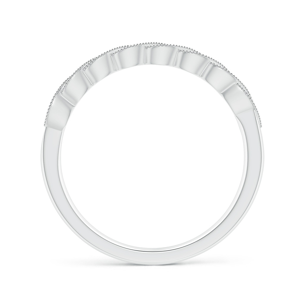 1.2mm GVS2 Aeon Vintage Style Diamond Twisted Half Eternity Milgrain Wedding Band in 18K White Gold - side_1