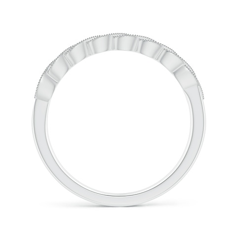 1.2mm GVS2 Aeon Vintage Style Diamond Twisted Half Eternity Milgrain Wedding Band in 18K White Gold
