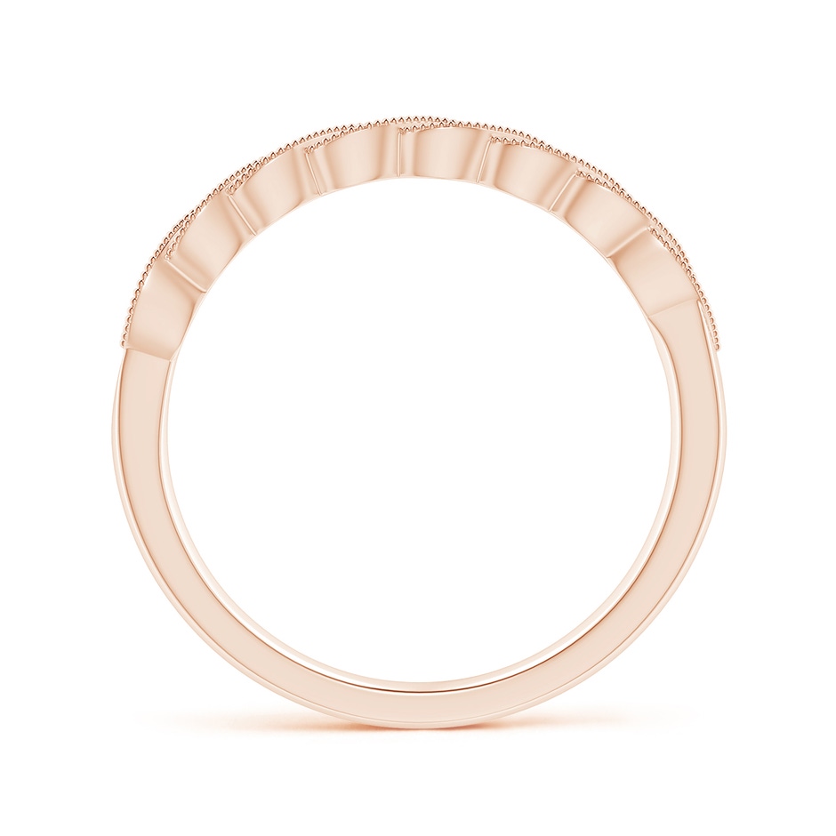 1.2mm GVS2 Aeon Vintage Style Diamond Twisted Half Eternity Milgrain Wedding Band in Rose Gold side-1