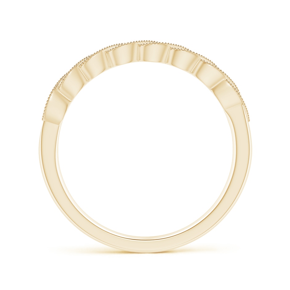 1.2mm IJI1I2 Aeon Vintage Style Diamond Twisted Half Eternity Milgrain Wedding Band in Yellow Gold side-1