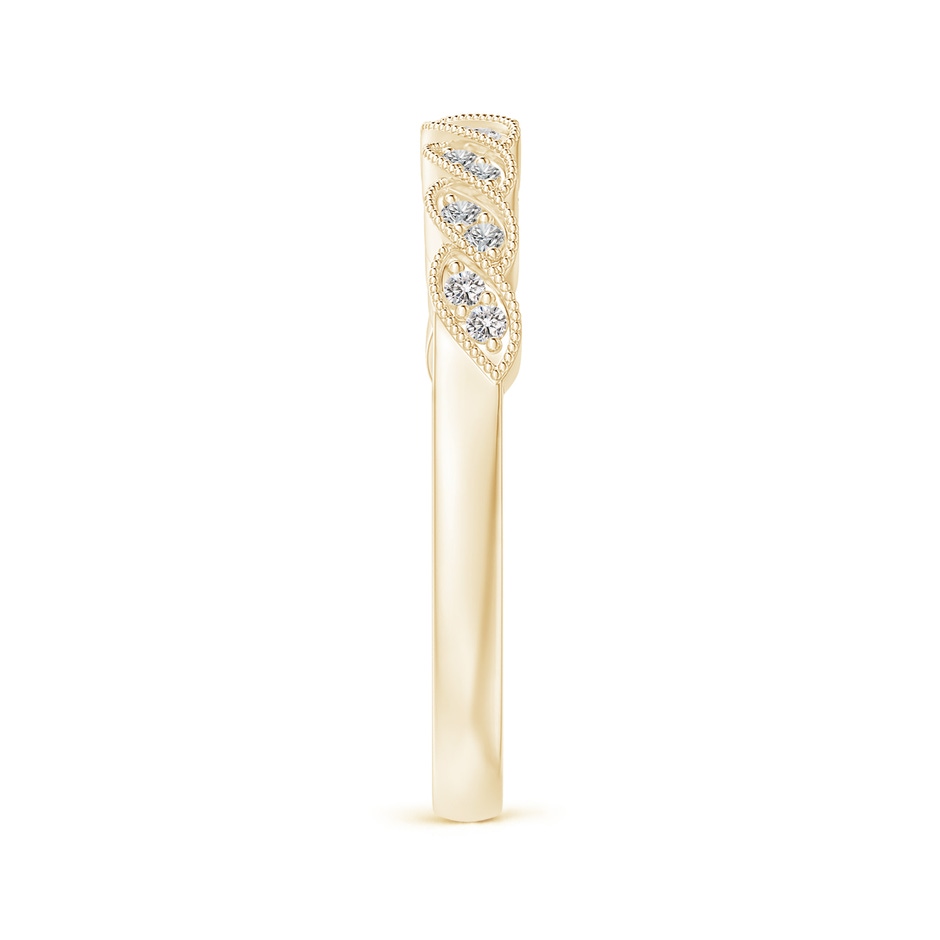 1.2mm IJI1I2 Aeon Vintage Style Diamond Twisted Half Eternity Milgrain Wedding Band in Yellow Gold side-2