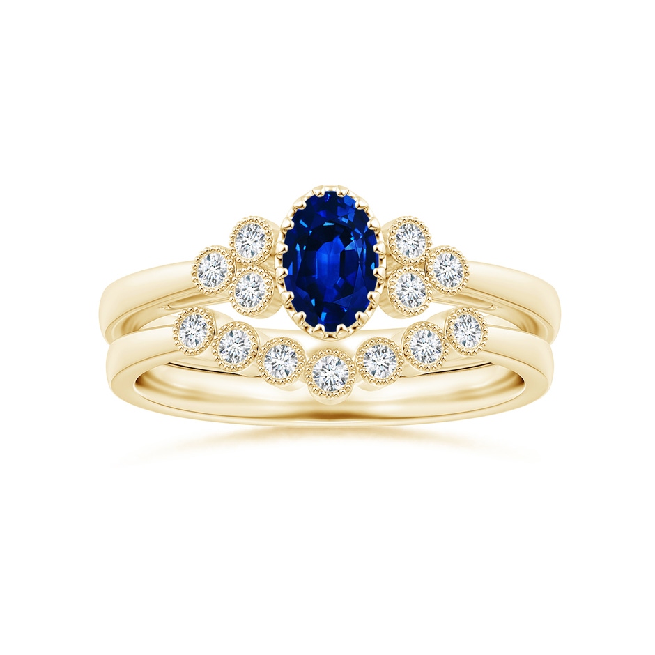 1.5mm GVS2 Aeon Vintage Style Bezel-Set Diamond Milgrain Contour Wedding Band in 18K Yellow Gold side-3