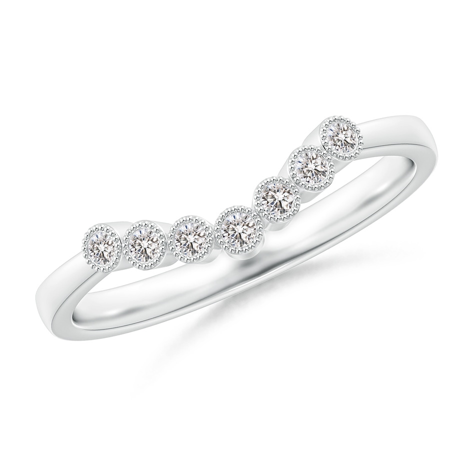 1.5mm IJI1I2 Aeon Vintage Style Bezel-Set Diamond Milgrain Contour Wedding Band in White Gold 