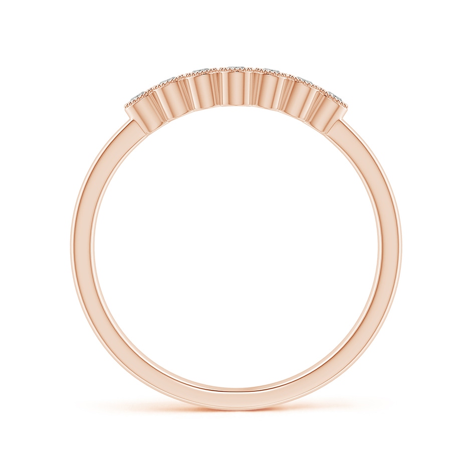 1.5mm KI3 Aeon Vintage Style Bezel-Set Diamond Milgrain Contour Wedding Band in Rose Gold side-1