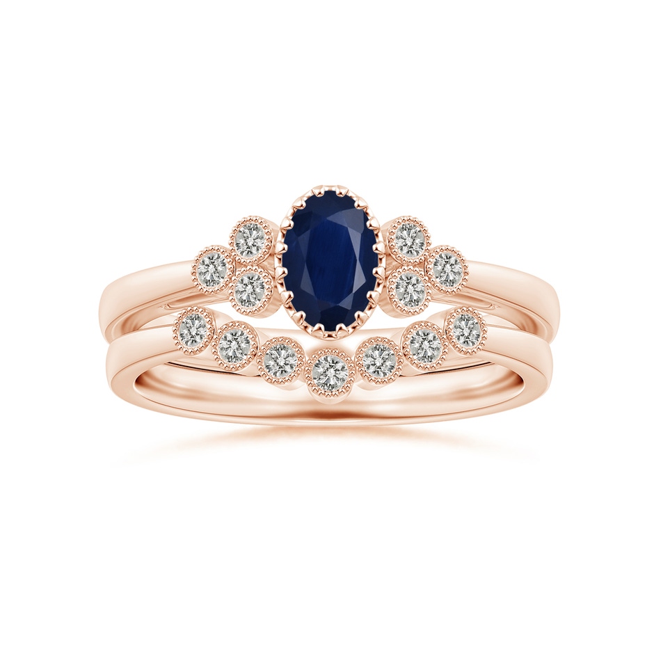 1.5mm KI3 Aeon Vintage Style Bezel-Set Diamond Milgrain Contour Wedding Band in Rose Gold side-3