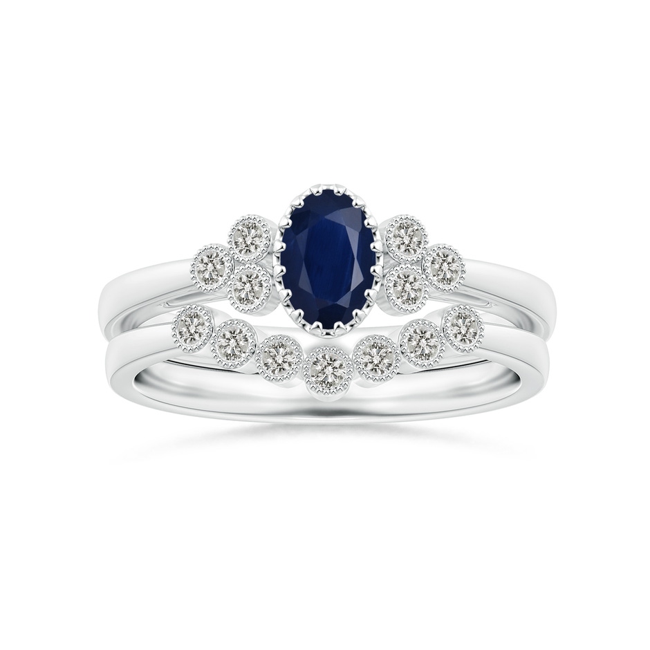 1.5mm KI3 Aeon Vintage Style Bezel-Set Diamond Milgrain Contour Wedding Band in White Gold side-3