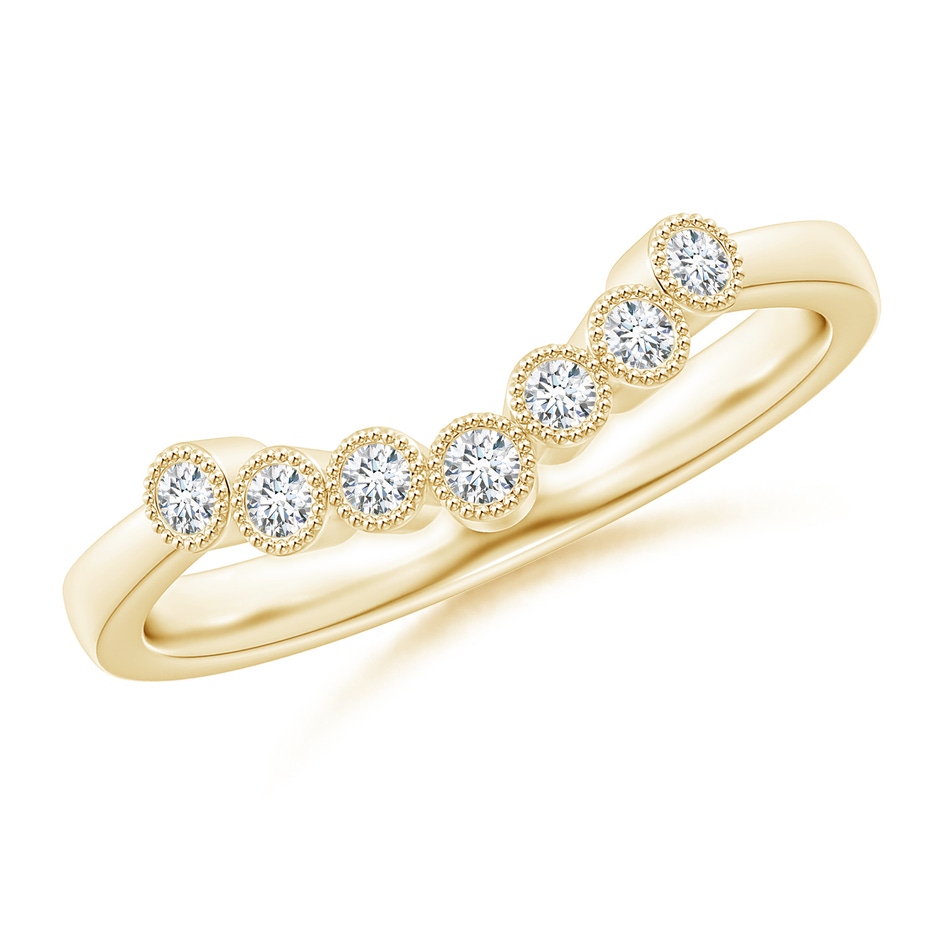 1.75mm GVS2 Aeon Vintage Style Bezel-Set Diamond Milgrain Contour Wedding Band in 18K Yellow Gold 