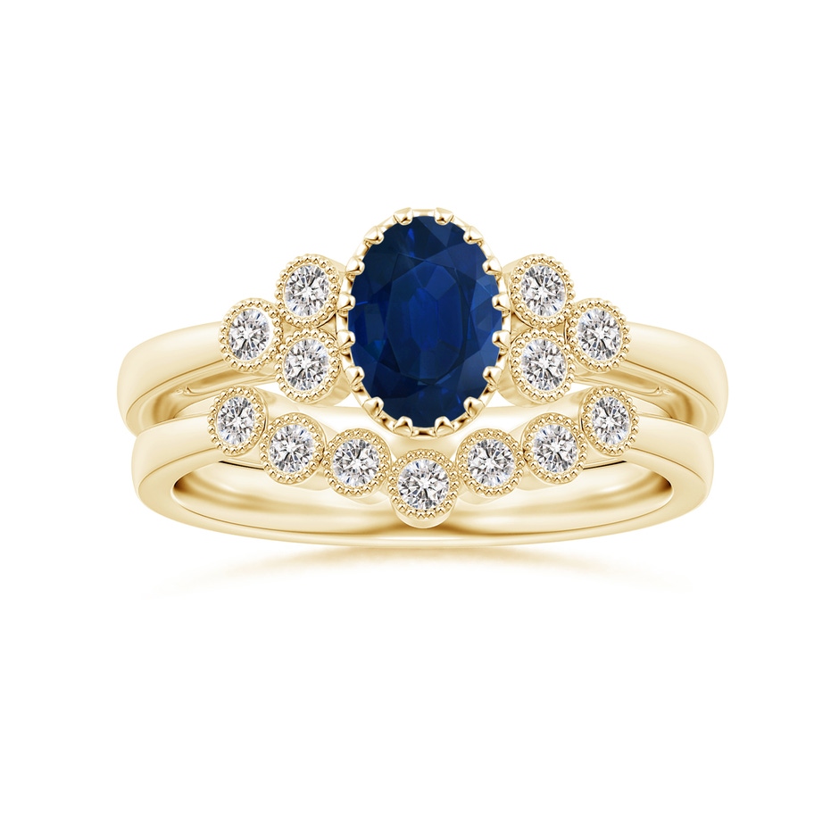 1.75mm IJI1I2 Aeon Vintage Style Bezel-Set Diamond Milgrain Contour Wedding Band in 18K Yellow Gold side-3